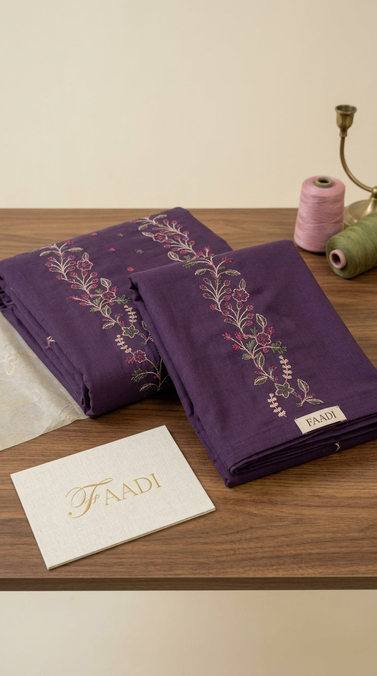 Johra Miraal | Embroidered Silk Unstitched Fabric | 1 Meter